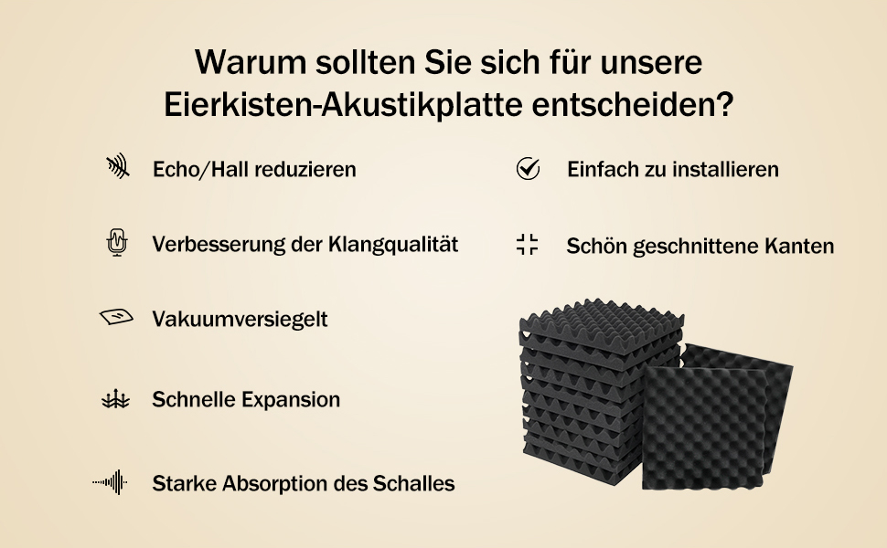 Акустичний поролон самоклеящийся пірамідальний, панелі для звукоізоляції та шумопоглинання (30x30x3 см, 36 шт), чорний — для студії, офісу та дому