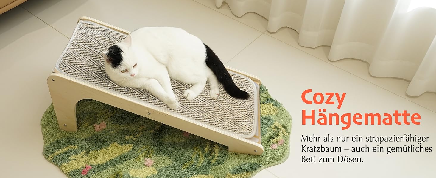 PETKARAY Дряпка для котів, L-подібна, 68 см, з сизалю, для стіни та кута, з котячою м'ятою та іграшкою мишкою