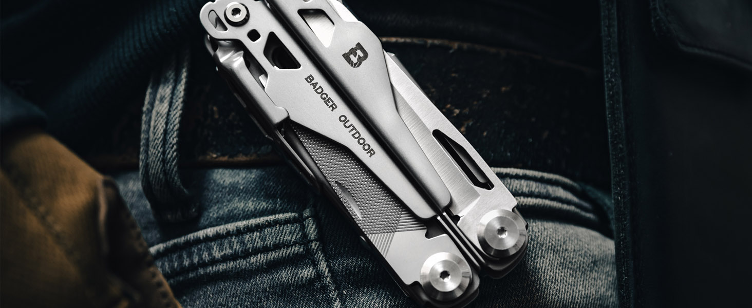 Багатофункціональний інструмент Solid Black 16-в-1 - ніж для виживання, туристичний інструмент з бітами - подарунок для чоловіків