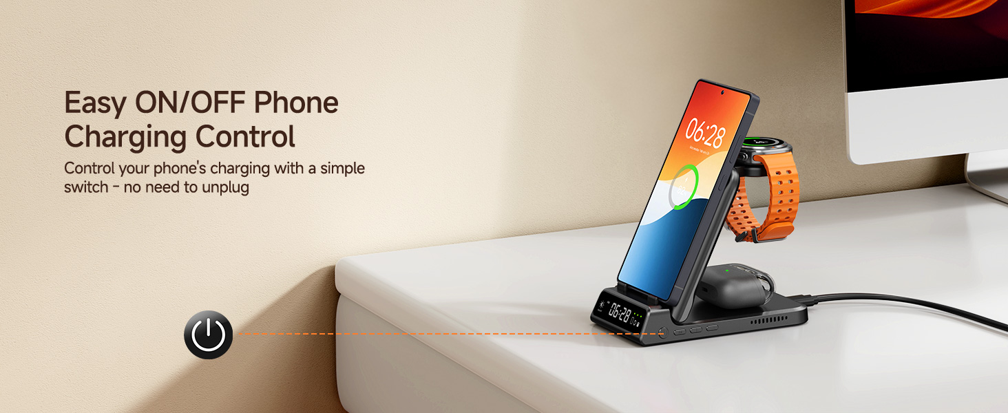 Бездротова зарядка SwanScout 703S 3-в-1 для Samsung Galaxy S25/S24/Fold 7, Watch 8/8 Classic/Ultra, Buds (без адаптера)