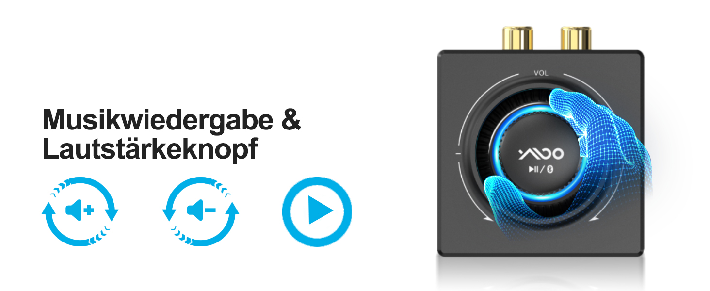 Bluetooth аудіоприймач YMOO 5.3: AUX адаптер для стереосистеми, TV, PC, MP3-плеєра, 50ft радіус дії, 3.5mm jack & RCA вхід