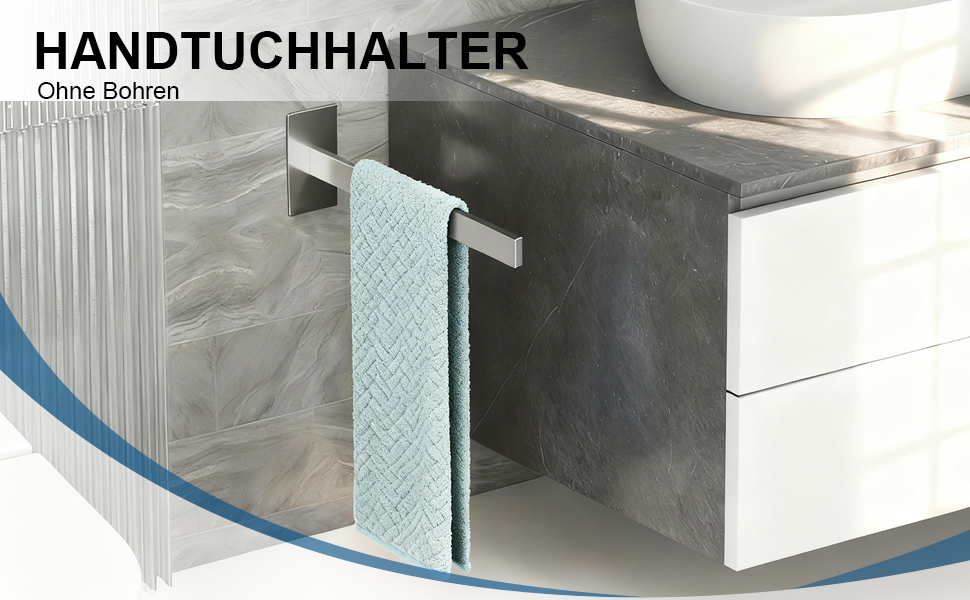 Тримач для рушників настінний без свердління, з нержавіючої сталі, подвійний, для ванної кімнати та кухні, сріблястий