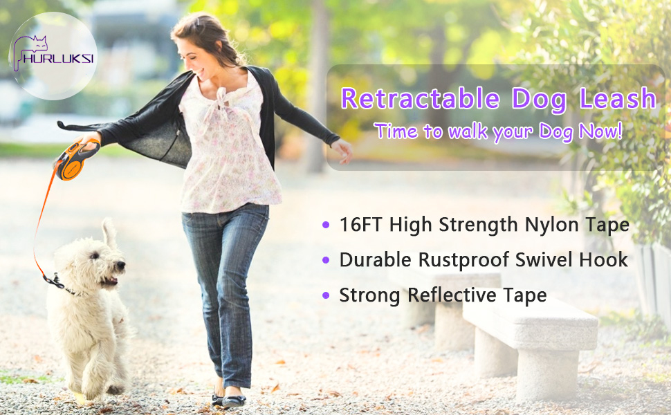 Висувна поводок для собак, 5 м, міцний поводок-рулетка з неслизькою ручкою та кнопкою швидкого гальма, для великих собак до 50 кг, помаранчевий