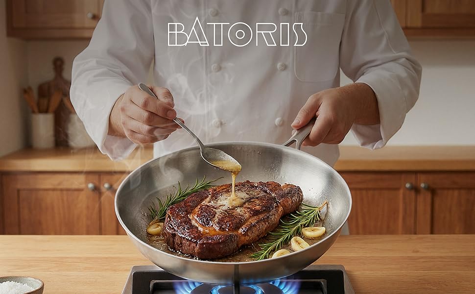 Сковорода нержавіюча сталь 24 см Edelstahlpfanne – для індукції, професійна, універсальна. Підходить для стейків та пасти, без покриття PFOA/PTFE/PFAS, жароміцна.