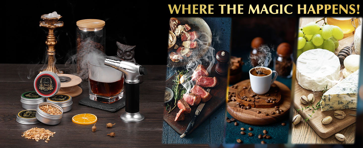 Набір для копчення коктейлів CWLAKON, для віскі, бурбон, Old Fashioned. Комплект з 6 дерев'яними чіпсами. Подарунок для чоловіків