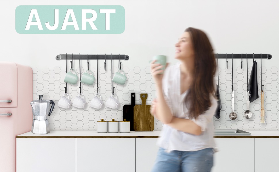 AJART Coffee Cup Hook Shape Hand-Forged (43.2 cm), Free and very flexible for utensil holder