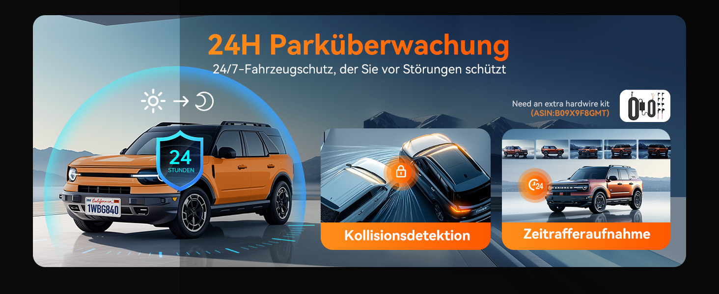 WOLFBOX Дзеркало-відеореєстратор 12' 4K з камерою заднього виду, WiFi, IPS-сенсорний екран, GPS, G-сенсор, Park Monitoring, 32GB, G840H
