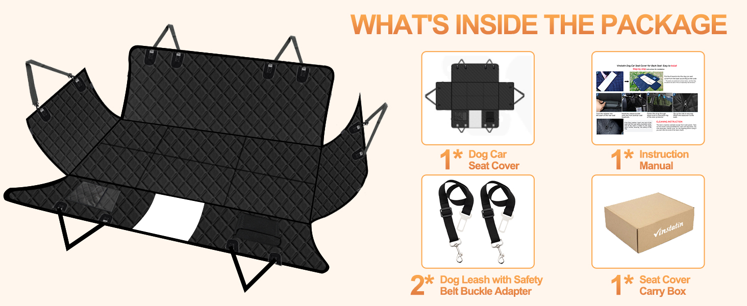 Захисний чохол на заднє сидіння авто для собак, чорний, 155x72 см (для позашляховиків/вантажів)