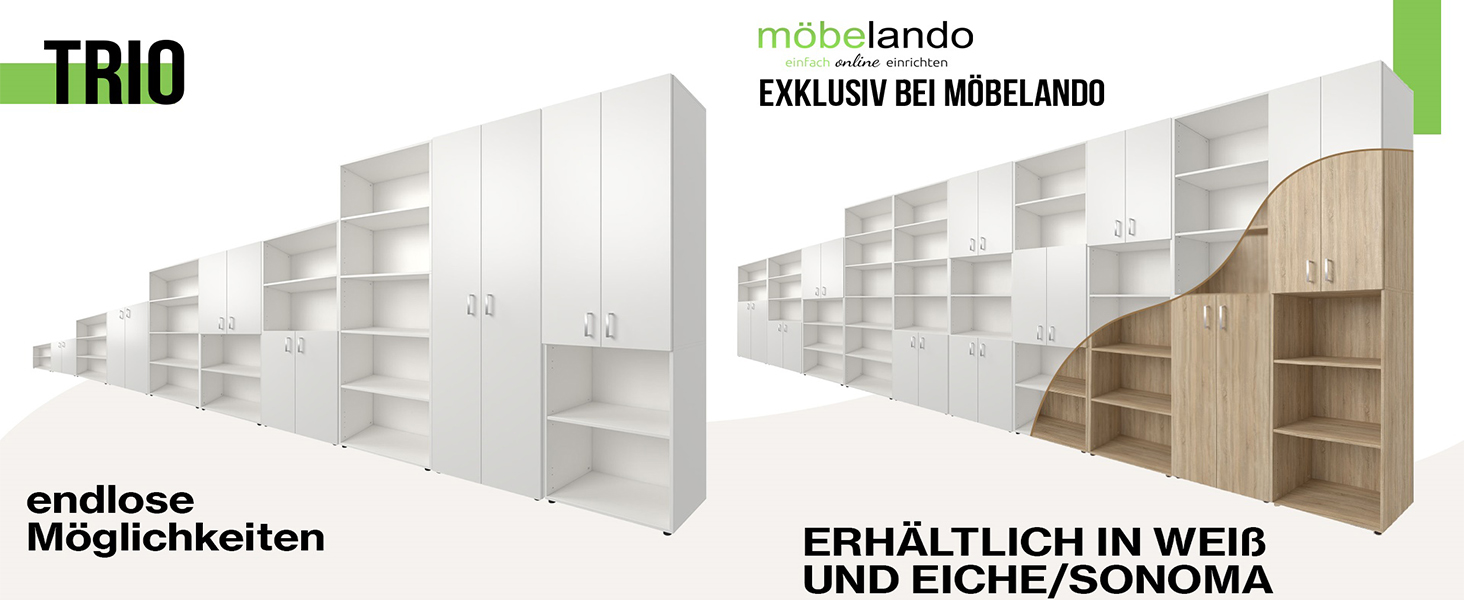 Möbelando Trio 6 - White 6-Tier Corner Shelf