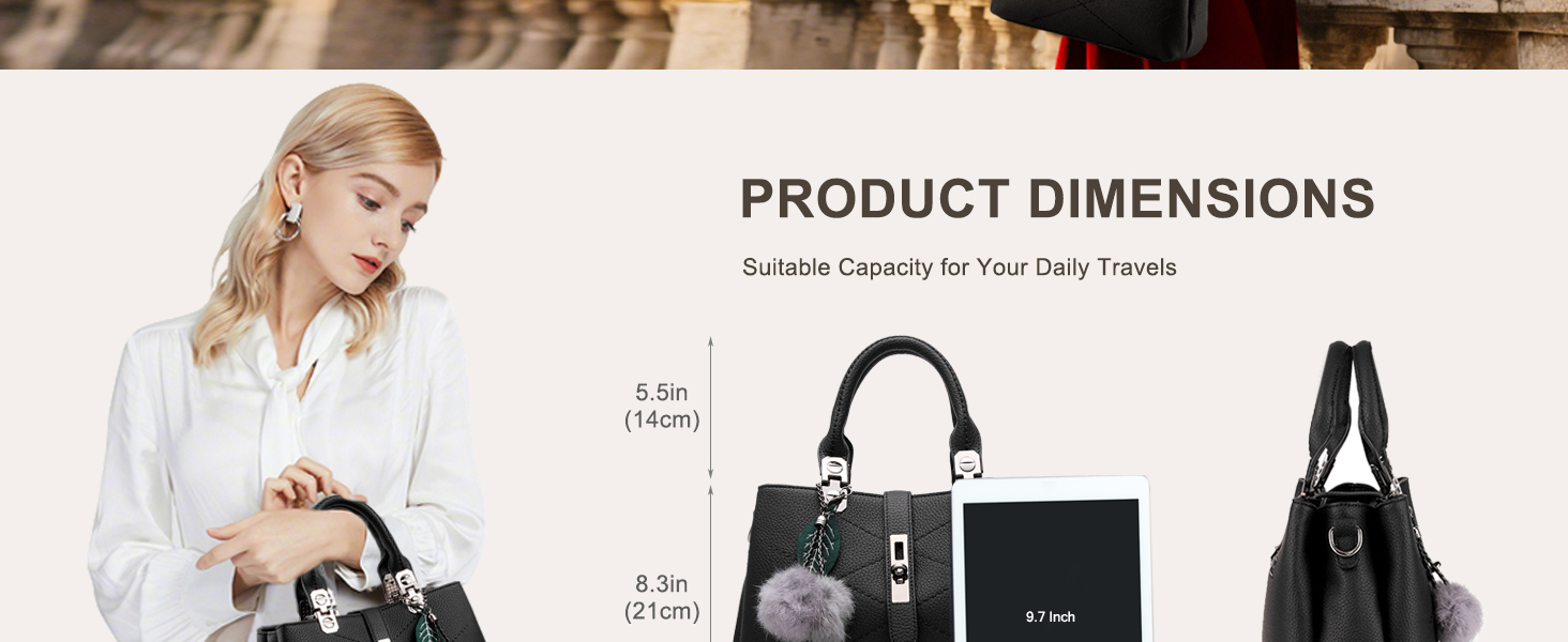 Сумка жіноча шкіряна NICOLE & DORIS 2025 чорна/сіра з помпоном та знімним ремінцем