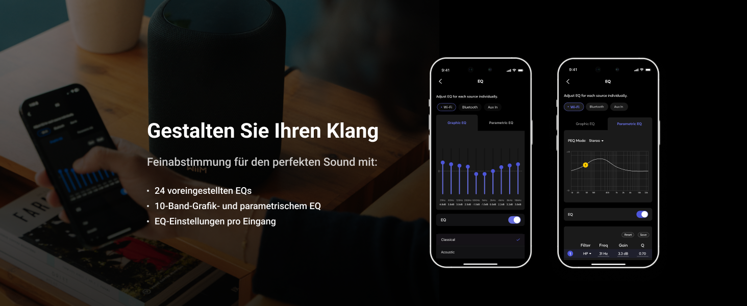 WiiM Sound Lite – Розумна колонка з Alexa, Wi-Fi 6E, Bluetooth 5.3, Hi-Res 24-bit/192kHz, AI RoomFit, 100W, для ПК та TV, Біла