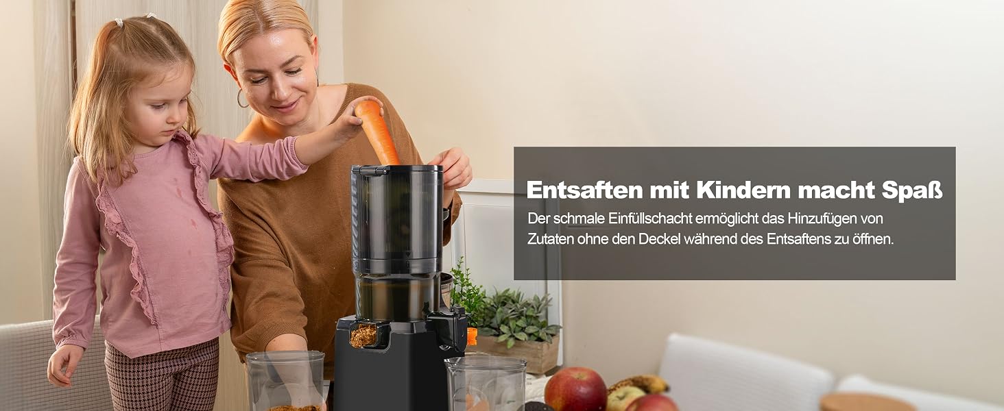Шнекова соковижималка Fretta Slow Juicer для овочів та фруктів, матово-чорна