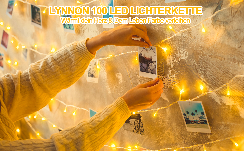 Льод-гірлянда LED 200 LED на батарейках: тепле світло, водонепроникна, з пультом, для декору саду, вечірки, балкона, ялинки