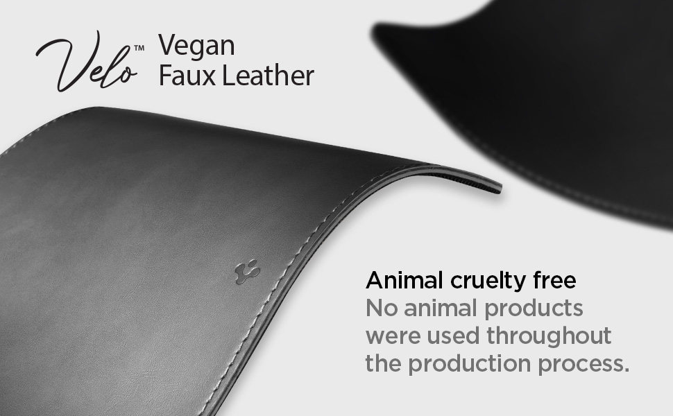 Килимок для миші Spigen XXL з екошкіри PU Vegan, чорний - захист столу та ідеальне ковзання