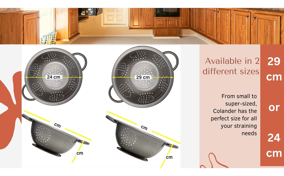 Сито з нержавіючої сталі Abrus® 24 см - міцне, з широкою ручкою, придатне для миття в посудомийній машині