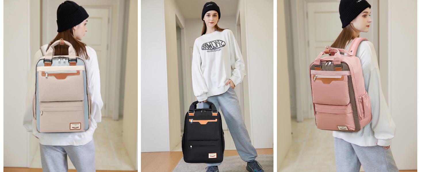 Рюкзак Myhozee для чоловіків та жінок з відділенням для ноутбука 15.6 дюймів, антикрадійний, водонепроникний, для роботи, навчання, подорожей, сірого кольору