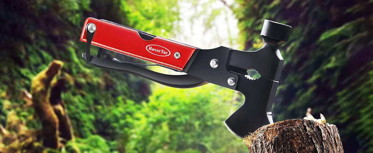 Мультитул RoverTac 14-в-1: сокира, ніж, молоток, плоскогубці, пила, відкривачка, викрутка. Ідеальний подарунок для чоловіків, кемпінгу та виживання