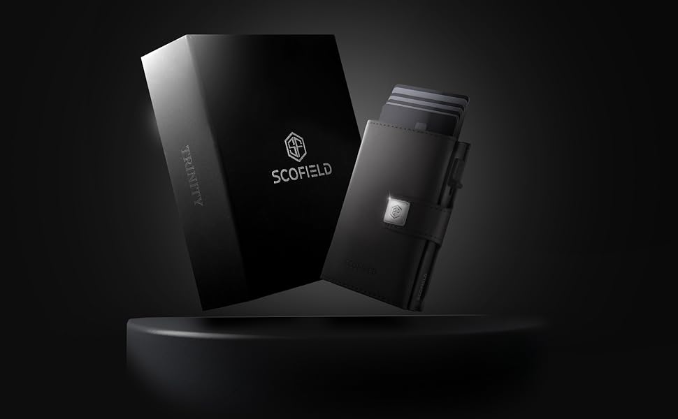 Чоловічий гаманець SF SCOFIELD з відділом для монет | Тонкий гаманець на 9-11 карт | RFID захист | Гаманець-картхолдер | Гаманець для чоловіків | Розумний гаманець | Чоловічий картхолдер | Гаманець Slim | Картодзерж з відділом для монет Mini (Carbon - Fire Red)