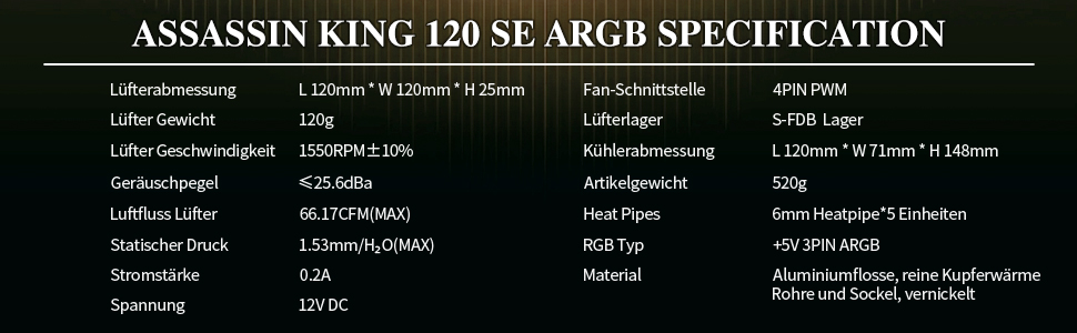 Thermalright Assassin King 120 SE White ARGB: Кулер для CPU з 5 Heatpipes, тихий вентилятор PWM, сумісний з AM4/AM5/Intel LGA1150/1151/1200/1700/1851