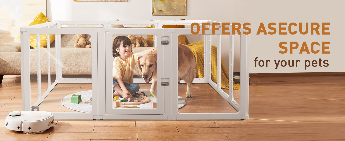 Вигул для цуценят Citylife 8-TLG 60 см, розкладний вольєр для собак з дверима, вольєр для собак у квартиру, великий вольєр для собак, котів, кроликів, дрібних тварин, неслизький, прозорий