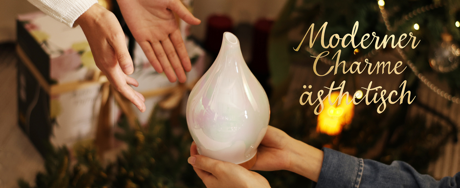 Дифузор ароматної олії Porseme Aroma Diffuser 500ml, скляний зволожувач повітря, ультразвуковий аромадифузор з LED-підсвіткою 7 кольорів, для ефірних олій, 15-21 год роботи, тихий, для дому (Rosegold) F2-500ml Rosegold Giant