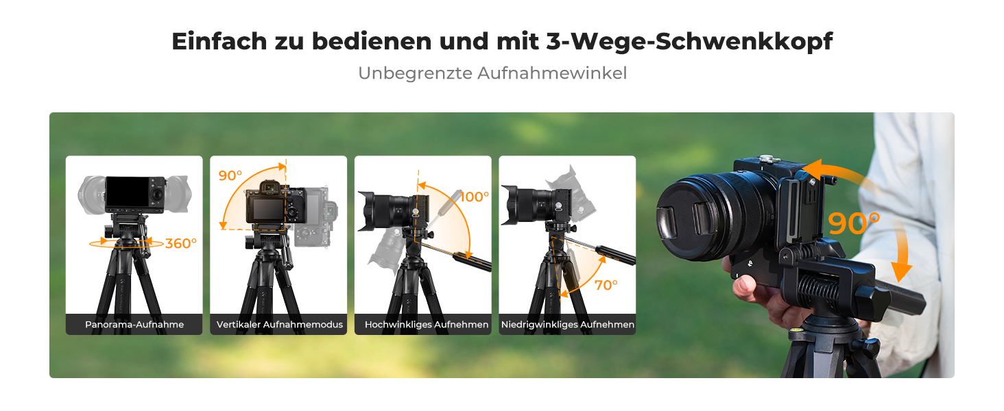 Штатив K&F Concept S255A3+BV01: Легкий штатив з сумкою, для камери/DSLR/відеокамери, з підтримкою смартфонів та планшетів (190см, 2-в-1)