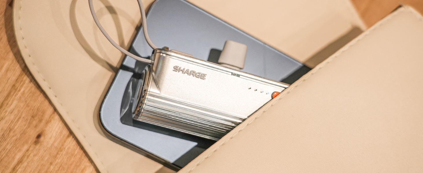 Power Bank SHARGE Flow Mini 2 22.5W: Компактний павербанк з інтегрованим кабелем для iPhone та Galaxy