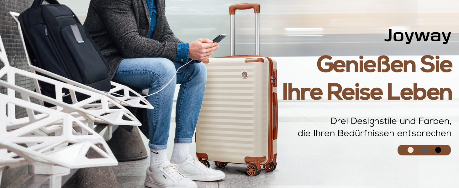 Чемодан Joyway ABS з жорсткою обшивкою, ручний багаж 56 см з TSA замком, відсіком для напоїв та стійким до тиску каркасом, білий