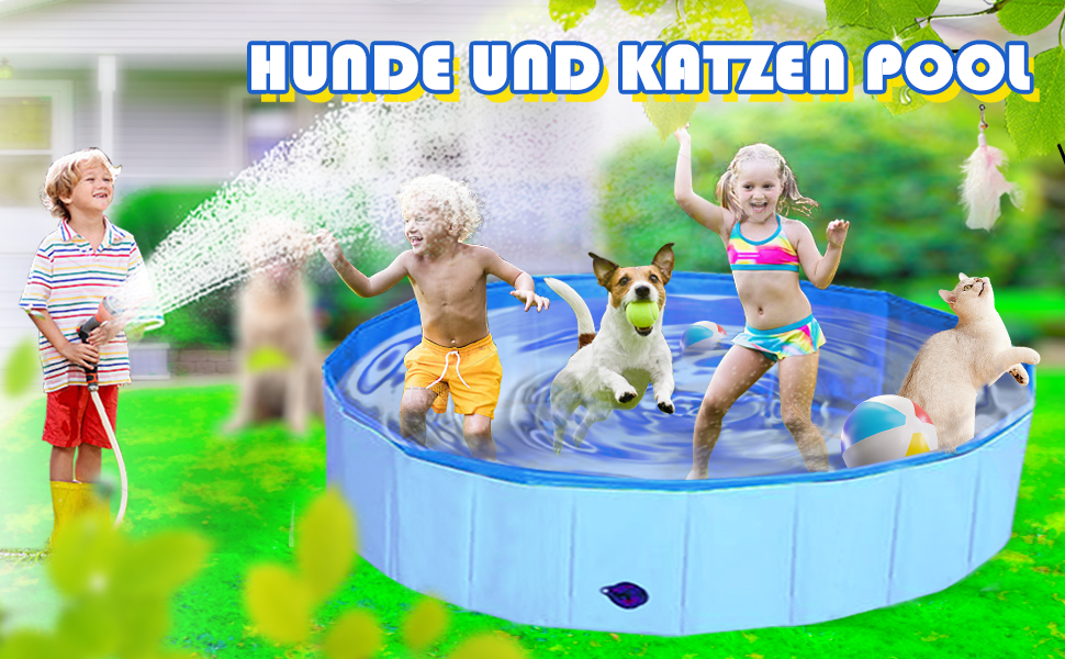 Зручний надувний басейн для собак та котів XL 160x30 см, розкладний, водонепроникний, антиковзкий