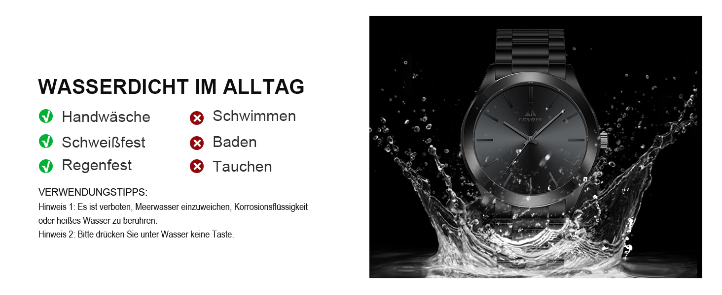 Годинник чоловічий LN LENQIN, водонепроникний, з нержавіючої сталі, кварцовий, аналоговий, чорний. Годинник для чоловіків, стильний аксесуар