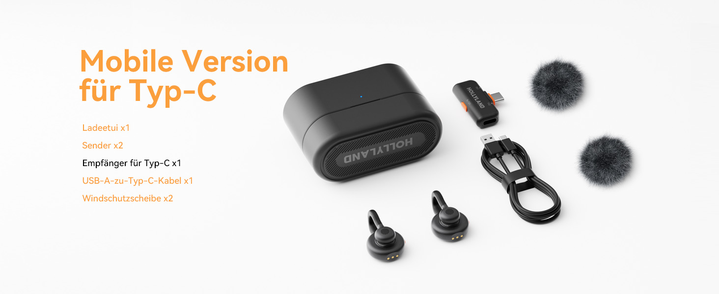 Hollyland Lark M2S Бездротовий мікрофон-лапка з USB-C для iPhone 15/16 та Android, кліпса з титану, Plug-and-Play, шумозаглушення, радіус дії 300 м, 27 годин роботи від акумулятора (2TX+1RX+зарядний пристрій) Чорний