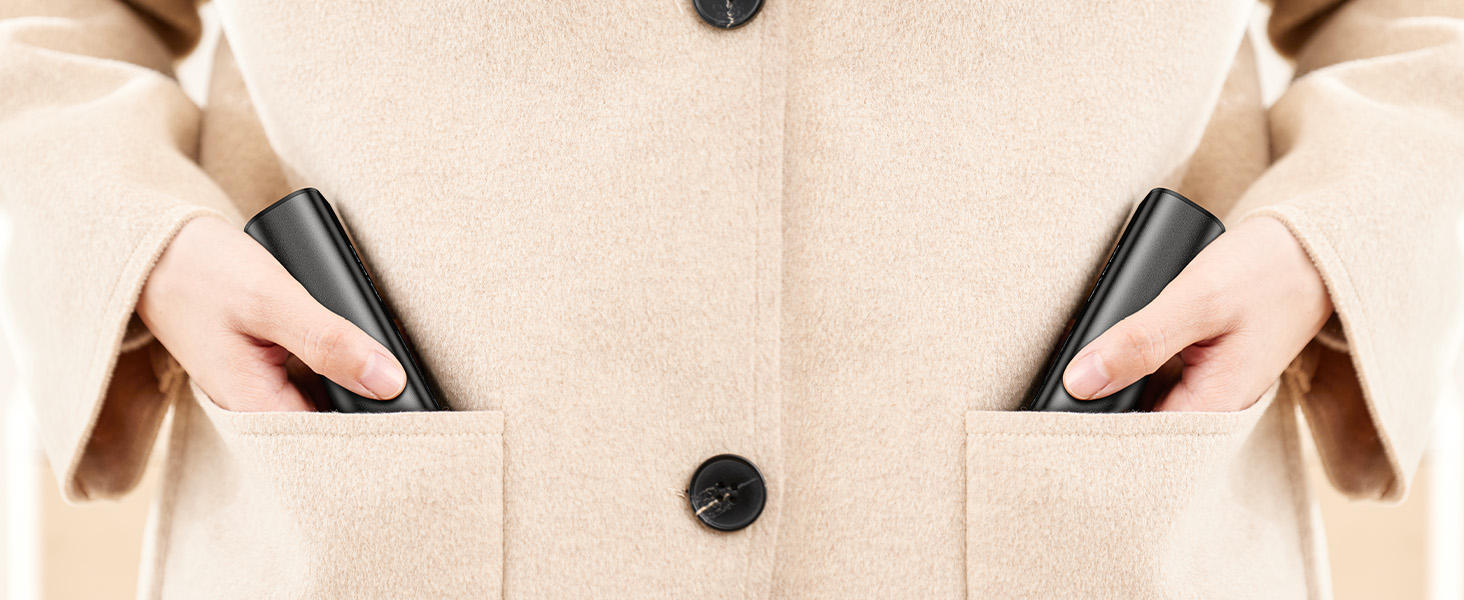 Електричний грієчка для рук Gaiatop 8000mAh з LED-ліхтариком, 2 шт. Магнітний, 3 температури, швидкий нагрів, для жінок, сім'ї, активного відпочинку, чорний