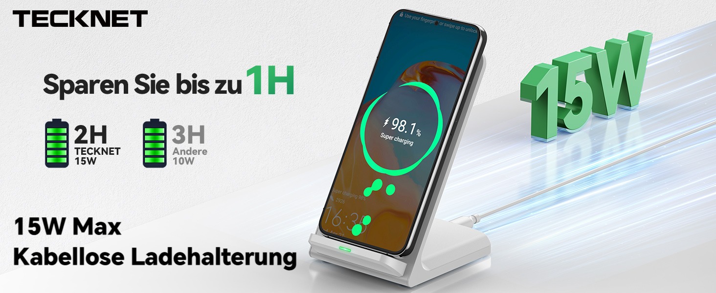 Бездротовий зарядний пристрій TECKNET, складна індукційна станція, швидка зарядка для iPhone 17/16/15/14/13/12/11/Pro Max, Apple Watch Ultra/11-3/SE, AirPods Pro 3-2/4-2, білий