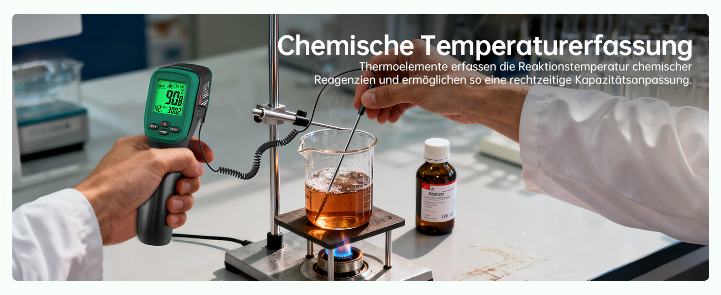 Інфрачервоний термометр ERICKHILL -50°C до 800°C, безконтактний цифровий лазерний термометр з щупом для м'яса -50°C до 300°C, регульований коефіцієнт випромінювання – для приготування їжі/грилю/заморожування