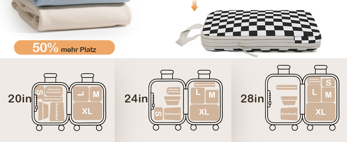 Набори для організації багажу VnioLife: 8 шт. Компресійні куби для подорожей, сумки-органайзери для валізи, рюкзака (Блакитний)