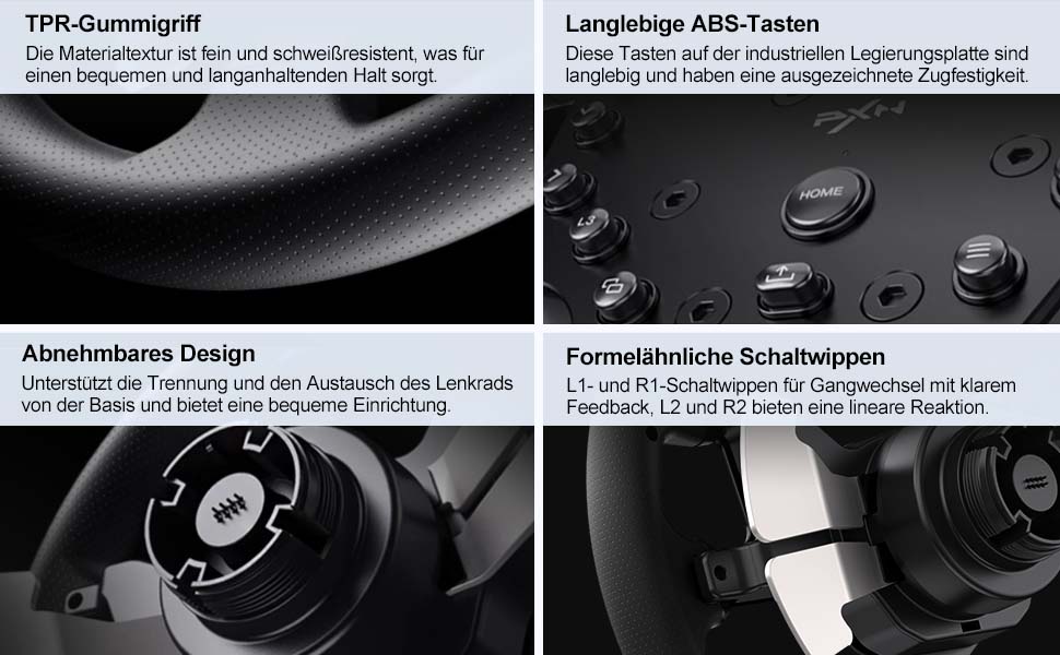 PXN V99 Формульний кермо для гонок на ПК, Xbox One, Xbox Series X/S, PS4 з Force Feedback 3.2 Nm, педалі з перемиканням передач та Hall-ефектом