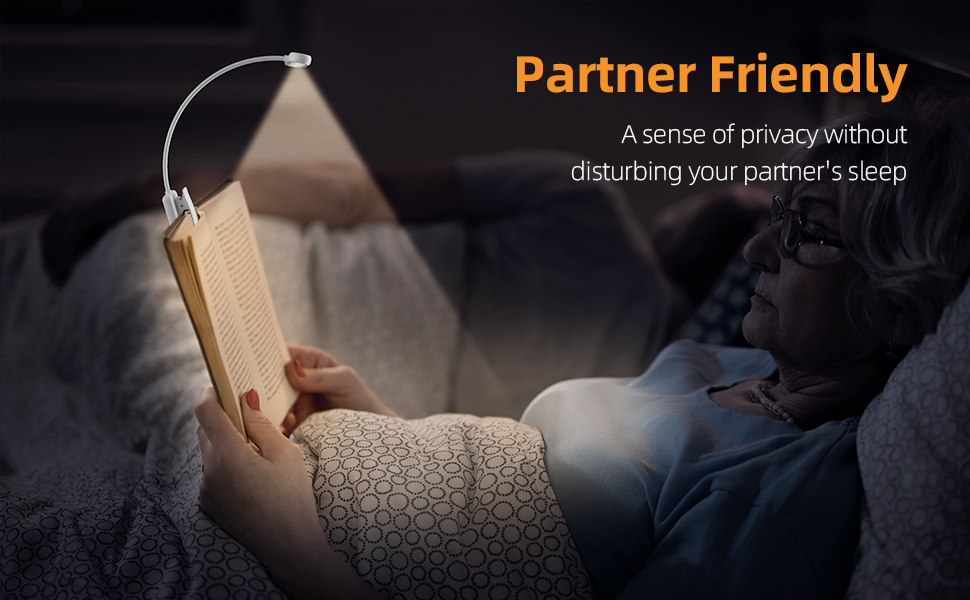 Ліхтарик для читання на прищіпці з USB-C, 2 шт. - регульована яскравість, 3 кольори, гнучкий Ш-подібний тримач, дитячий нічник