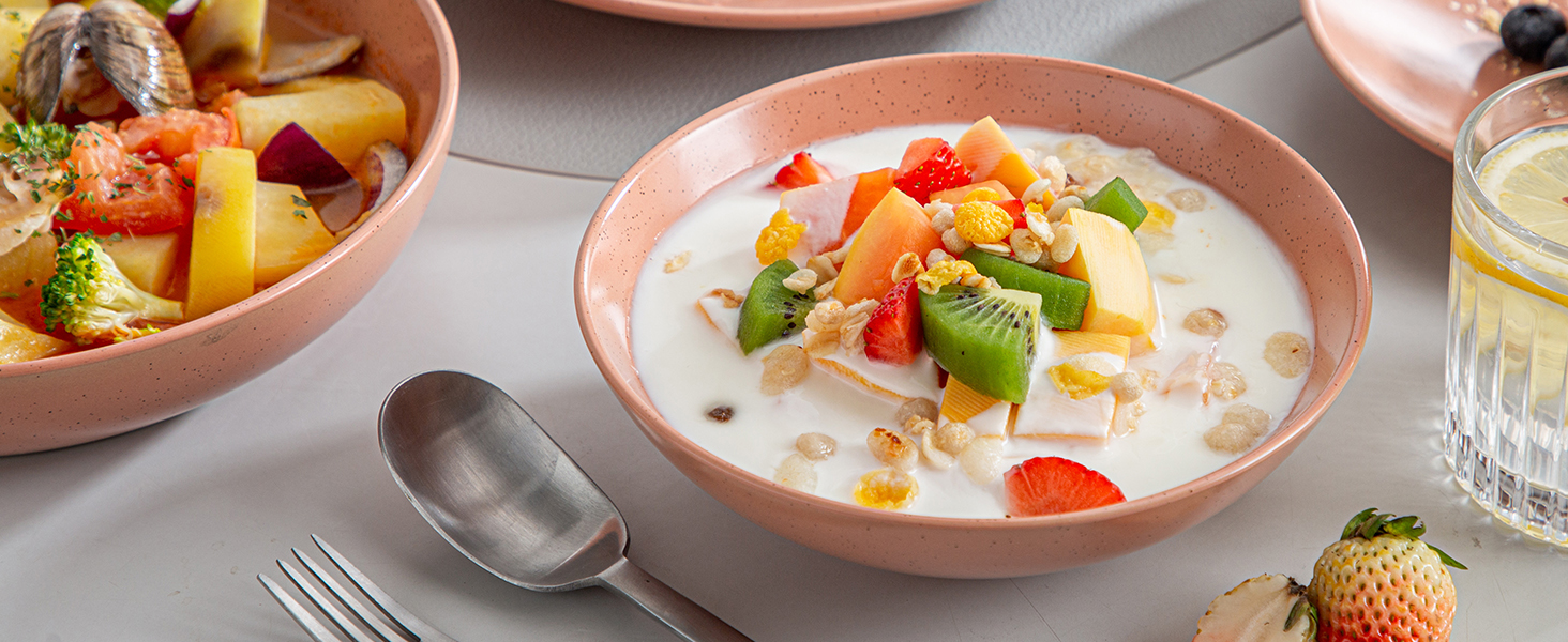 Набір посуду Vancasso SABINE 32 елементи, кераміка, на 8 осіб, тарілки для їжі, десерту, пасти та суп, сучасний сервіз з візерунком