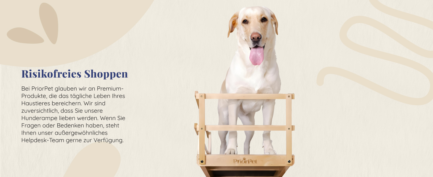 Східці для собак до ліжка з захисним бар'єром - для великих собак до 90 кг - регульована висота до 94.5 см - ширина 49.5 см - складаються - антиковзке покриття - з натурального дерева (бірча) - колір натуральний