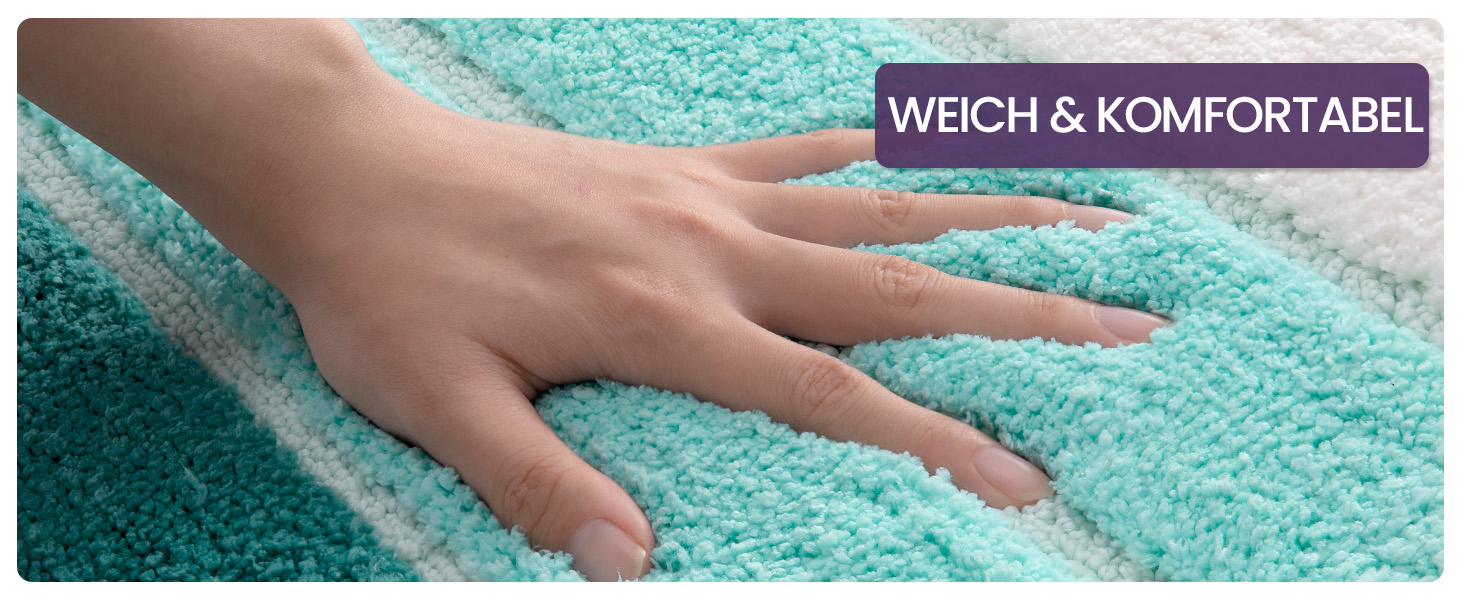Non-Slip Bathroom Rug - Absorbent & Washable Bath Mat - 60 x 110 cm - Green