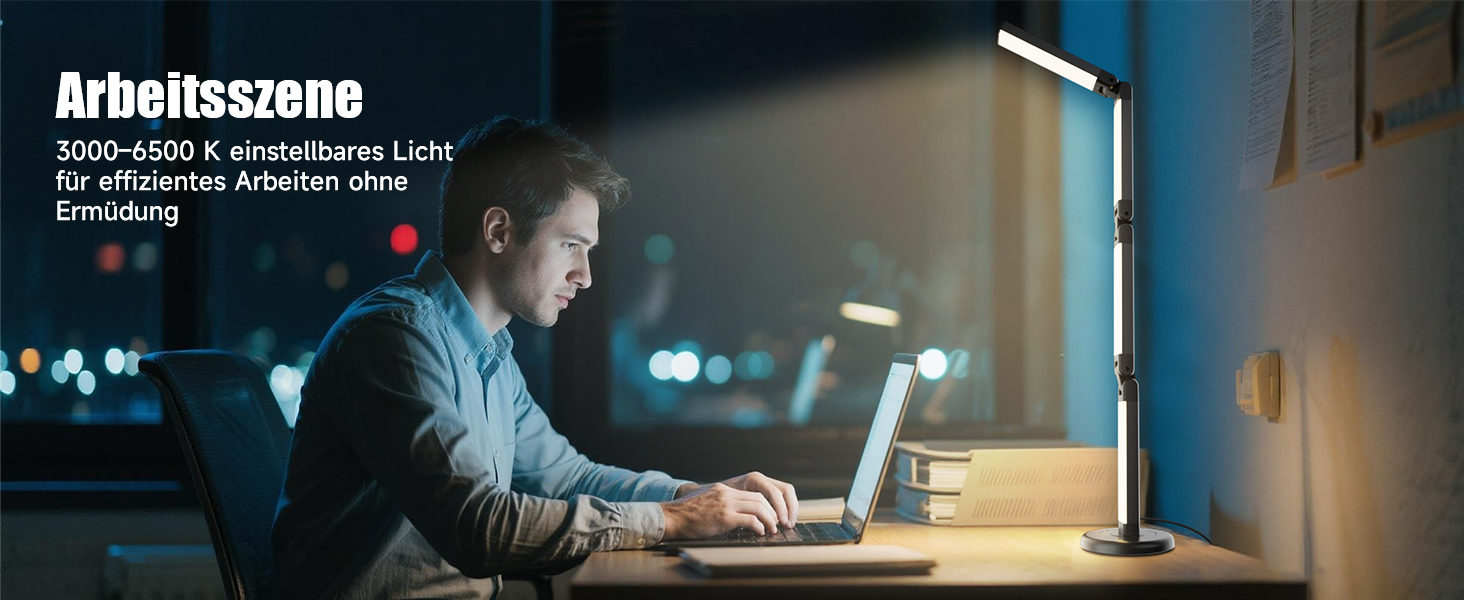 LED лампа настільна Electight RGB з димеруванням, 82 см, 800 люмен, складний дизайн, пульт та додаток, 16 млн кольорів, 99 режимів, синхронізація з музикою та таймер, для читання, офісу та ігор