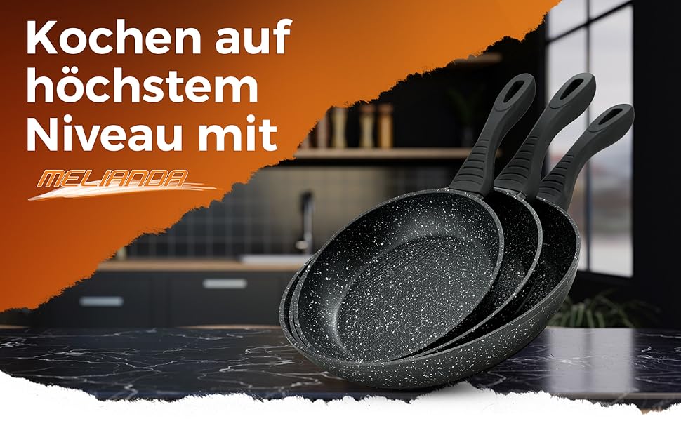 Набір сковорідок Melanda IT-3000 3 шт. 20/24/28 см з антипригарним покриттям