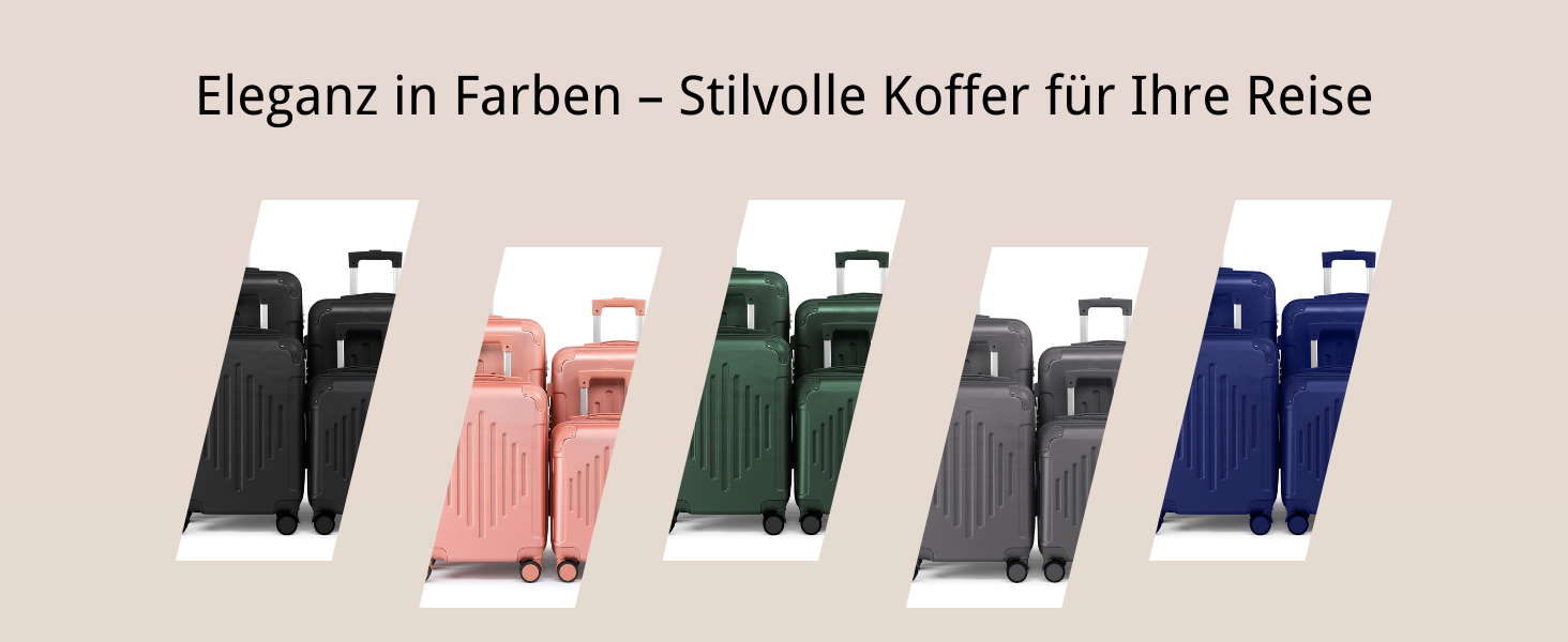 Набір валіз LEADZM 4 шт. з ABS, жорсткий кейс-ролер з телескопічною ручкою, ручна поклажа (темно-синій)