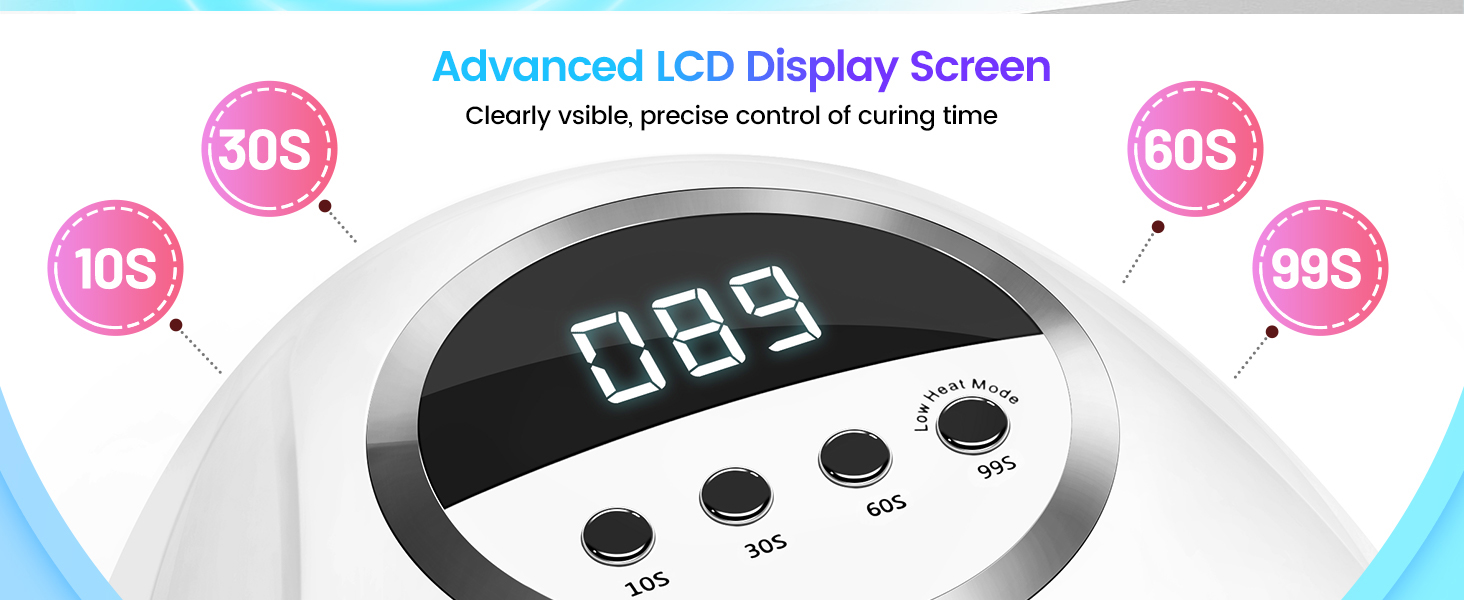 JODSONE 320W UV LED лампа для нігтів з авто-сенсором, 72 світлодіоди (червоне світло) та 4 таймерами (10/30/60/99s) – професійний апарат для сушіння гель-лаку, гелю та шелаку для рук і ніг