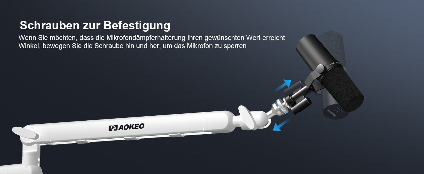 Кріплення для мікрофону Aokeo AK-55 – низькопрофільний тримач для HyperX, Elgato, Shure, Blue Yeti та інших мікрофонів