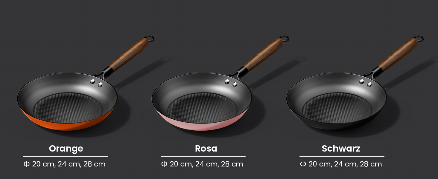 Чавунна сковорода YUTANN 28 см, для індукції, газу, електроплити, з антипригарним покриттям, без PFAS/PFOA, чорна