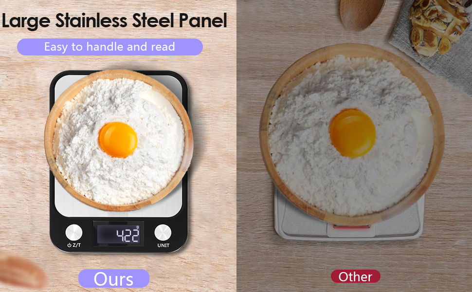 Кухонні ваги Muaket 1г/10кг з великою платформою 17,5x15см, електронні, з тарою, 7 одиниць вимірювання, для продуктів, овочів, фруктів