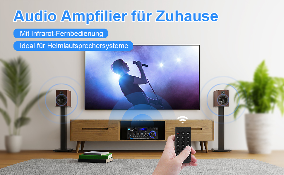 HiFi підсилювач AK45 Mini Bluetooth стерео, 2-канальний, 400 Вт, цифровий аудіо підсилювач з FM-радіо, SD/USB, для дому та авто