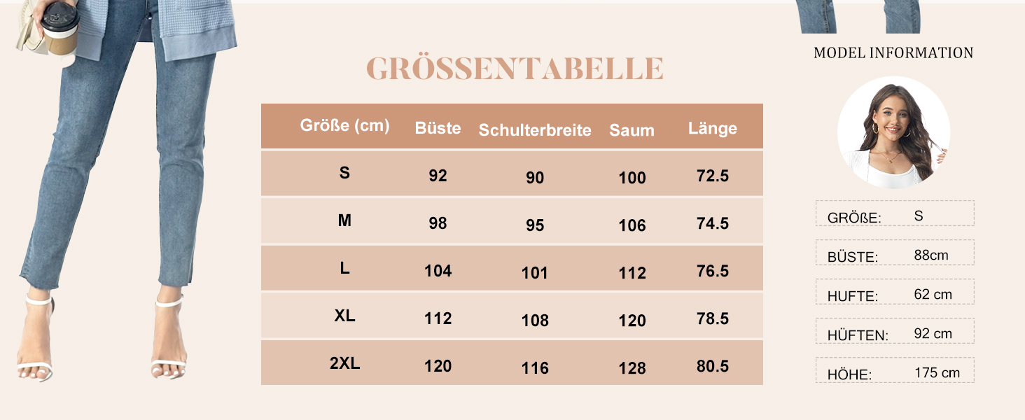 Жіноча в'язана жилетка з довгим рукавом, кардиган, відкритий фасон, стильний пуловер з кишенями, колір персиковий (M)