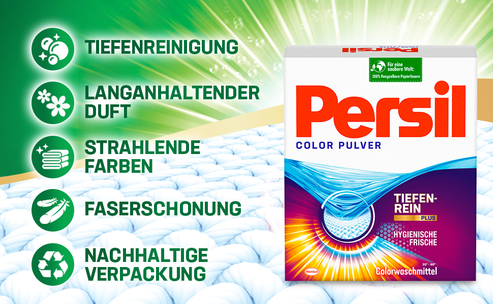 Пральний порошок Persil Color Tiefenrein для кольорової білизни, гігієнічна свіжість, 5.2 кг (80 прань)